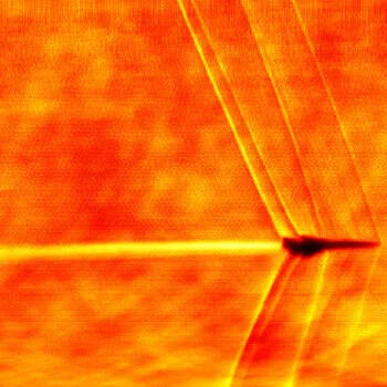 NASA Ungkapkan Visualisasi Menembus Supersonic 2 boom xb 1 schlieren